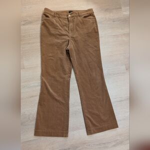 Talbots Camel Brown Corduroy Straight-Leg Pants Classic Fall Winter Size 12